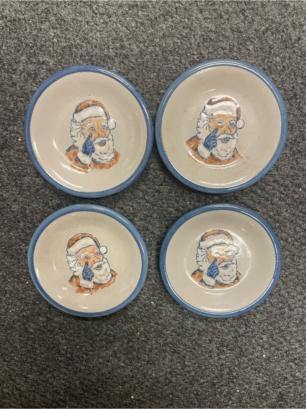 Louisville Stoneware Santa coasters lot 4